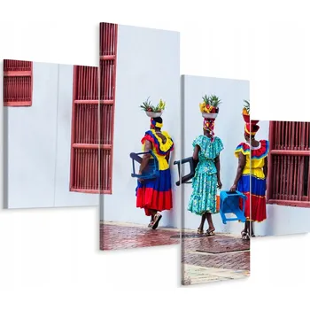 Obraz Čtyřdílný obraz ŽENY v Kolumbii 3D 80x50