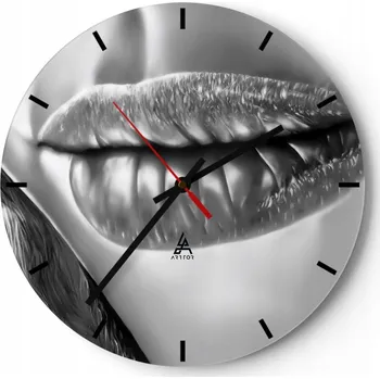 Hodiny Velké nástěnné hodiny na zeď 40x40 Žena Skleněné hodiny Kulatý Tiché