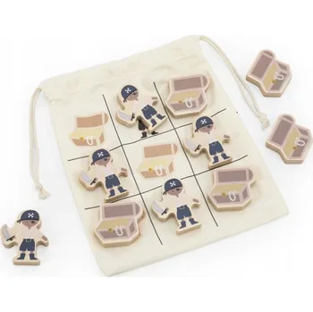 Dřevěná hračka Dřevěná piškvorky hra pro děti s piráty TRYCO