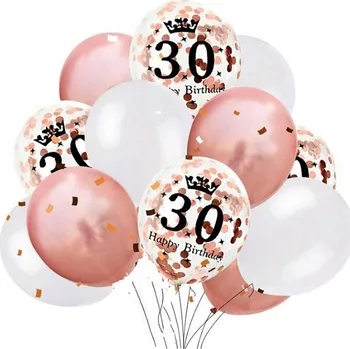 Balónek BALÓNKY SADA k 30. NAROZENINÁM 30 LET ROSE GOLD