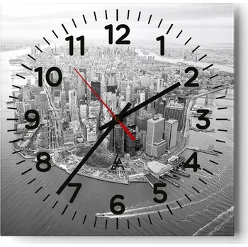 Hodiny Kuchyňské nástěnné hodiny 30x30 Jork Skleněné hodiny do obýváku Moderní Tiché