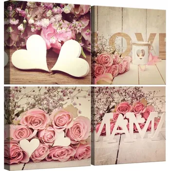Obraz OBRAZ NA PLÁTNĚ CANVAS 50x50 RŮŽE SRDCE LÁSKA
