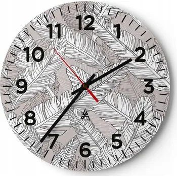 Hodiny Nástěnné hodiny do obýváku 40x40 Abstrakce Kulatý Skleněné hodiny Loft Tiché
