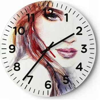 Hodiny Kuchyňské nástěnné hodiny 30x30 Žena Moderní skleněné hodiny do obýváku Tiché