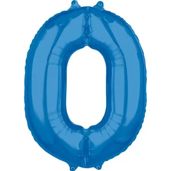 Balónek Fóliový balónek Amscan Číslice 0, 66 cm, modrý