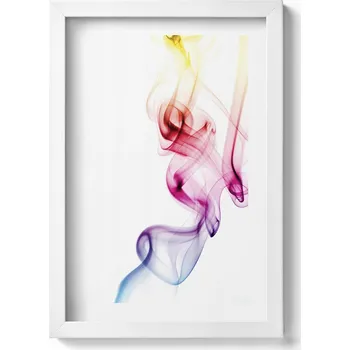 Obraz Dekorativní obraz v bílém rámu na zeď Barevný kouř abstrakce 20x30 cm