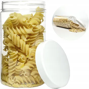 Dóza na potraviny PLASTOVÁ NÁDOBA na potraviny, sypké produkty zavařovací sklenice 1,25L 1250ml