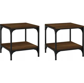 Konferenční stolek Industriální odkládací stolek 40x40x40 cm, hnědý dub