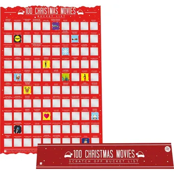 Obraz Plakát Stírací los 100 vánočních filmů bez rámu 42 x 60 cm