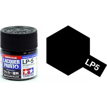 Modelářská barva Tamiya Lacquer LP-5 Semi Gloss Black/Černá PM 10ml
