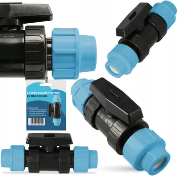 Vodovodní potrubí Kulový Kohout Šroubovací PN16 Spojka Trubková PE 20x20