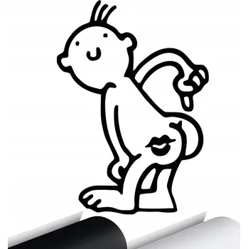 Samolepicí dekorace na vozidlo NÁLEPKA na auto PUSA POLIBEK ZADEK VTIPNÉ 15x10