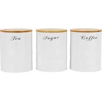 Obraz Kuchyňské dózy na kávu a čaj P&S 1631 černé, 3 kusy