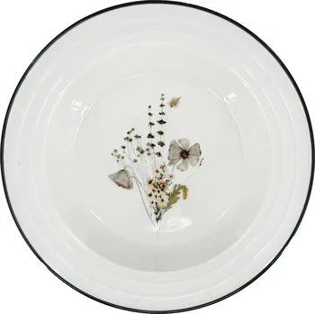 Talíř by inspire Porcelánový polévkový talíř Nostalgie Meadow, 22cm – tmavší odstín linky než u ostatních produktů z této kolekce