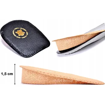 Obraz 41/46 PÁNSKÉ ČERNÉ KORKOVÉ KOŽENÉ PODPATĚNKY ZVYŠUJÍCÍ VÝŠKU O 1,5 CM + 15 MM