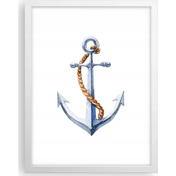 Obraz Obraz plakát v bílém rámu do obýváku 30x40 kotva foto plakáty na zeď