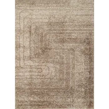 Koberec Béžový huňatý koberec shaggy do obýváku nebo ložnice, 120x160 cm