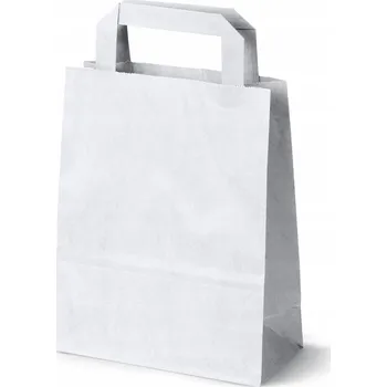 Nákupní taška Sada 25 ks BÍLÁ PAPÍROVÁ TAŠKA 18x8,5x23 cm EKO na NÁKUPY DÁRKY