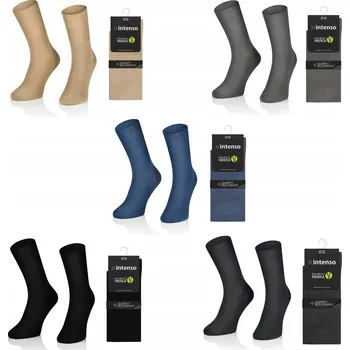 BAMBUSOVÉ BEZTLAKOVÉ PONOŽKY INTENSO PRODYŠNÉ ZDRAVOTNÍ 44-46 5 PÁRŮ