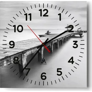 Hodiny Nástěnné hodiny do obýváku 40x40 Krajina Bezhluczne Skleněné hodiny Tiché