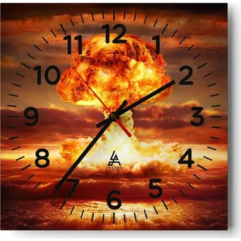 Hodiny Nástěnné hodiny do obýváku 40x40 Výbuch Tiché hodiny na skle Bez hlučný chod