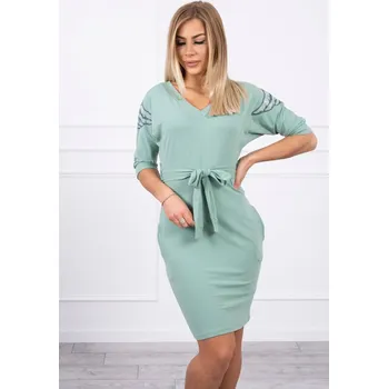 Dámské šaty Dámské šaty s křídly a výstřihem do V - tmavě mátové K-Fashion, UNI i519_19936-U