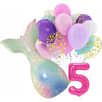 Balónek BALÓNKY sada na narozeniny 5 LET SYRENA