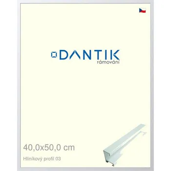 Rám na obraz DANTIK rámeček 40x50 | ALU profil 7003 Bílá matná (Plexi Čiré) (Vyrobeno s láskou u nás v DANTIKU)