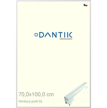 Rám na obraz DANTIK rámeček 70x100 | ALU profil 7003 Bílá matná (Plexi Čiré) (Vyrobeno s láskou u nás v DANTIKU)