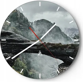 Hodiny Velké nástěnné hodiny 40x40 Krajina Skleněné hodiny Kulatý Tiché