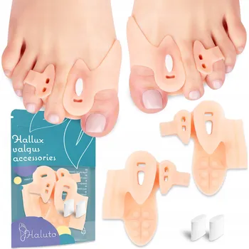 Oddělovač prstů na nohy pro den i noc Haluto, univerzální velikost, hnědý, 2 ks