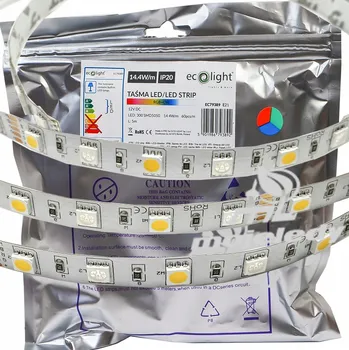 LED osvětlení LED pásek 300 RGB + CW studená bílá 5050 IP20 5m 72W 12V DC lišta