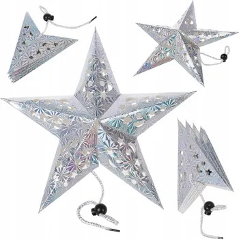 Vánoční dekorace PAPÍROVÁ HVĚZDA BETLÉMSKÁ VITRÁŽOVÁ 50CM VÁNOČNÍ