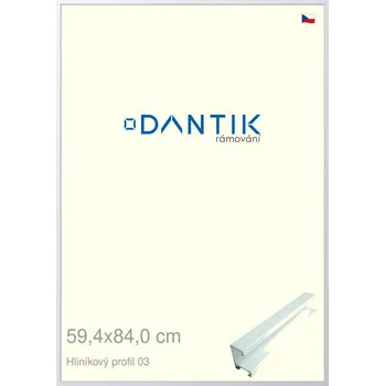 Rám na obraz DANTIK rámeček 59,4x84 | ALU profil 7003 Bílá matná (Plexi Čiré) (Vyrobeno s láskou u nás v DANTIKU)