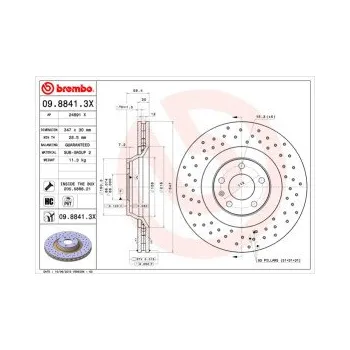 Brzdový kotouč BREMBO 09.8841.3X Brzdový kotouč Doprava Zdarma! XTRA Výkon XTRA Spolehlivost atraktivní design Nová řada brzdových kotoučů Brembo Xtra se speciálním vrtáním které spojuje atraktivní design s vysokým brzdným účinkem za všech