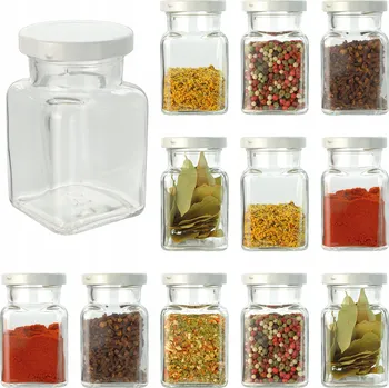 Sklenice Skleničky na koření 150 Ml EKO zavařovací sklenice bílé šroubovací víčko twist-off 12 kusů