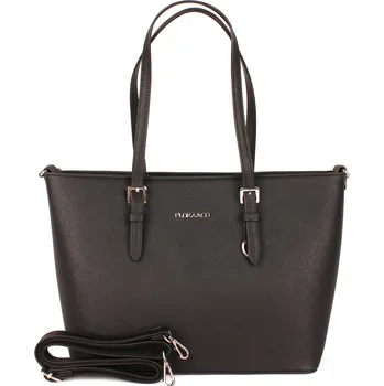 Kabelka Černá velká elegantní pevná kabelka na rameno FLORA&CO F9126