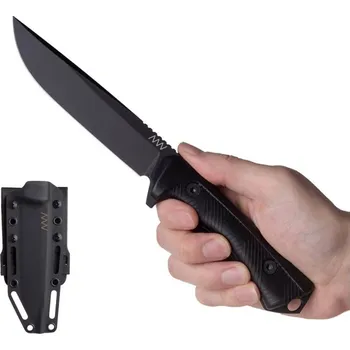 lovecký nůž ANV P300 Čepel: Čená Cerakote, Zubaté ostří: ANO + 349,-Kč, Rukojeť: Černá GRNPU