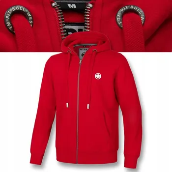 Pánská mikina Pánská Rozepínací mikina s kapucí Pitbull Small Logo Kovový Zip Basic