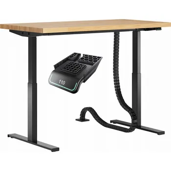 Psací stůl Obdélníkový psací stůl Deerhorn Výškově nastavitelný psací stůl 120 x 80 x 128 cm černý