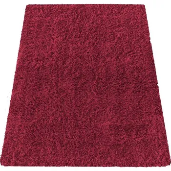 Koberec Makro Abra Kusový shaggy koberec jednobarevný Kamel Bordó červený Rozměr: 120x170 cm