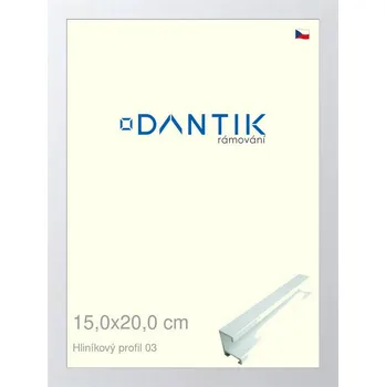 Rám na obraz DANTIK rámeček 15x20 | ALU profil 7003 Bílá matná (Sklo Čiré) (Vyrobeno s láskou u nás v DANTIKU)