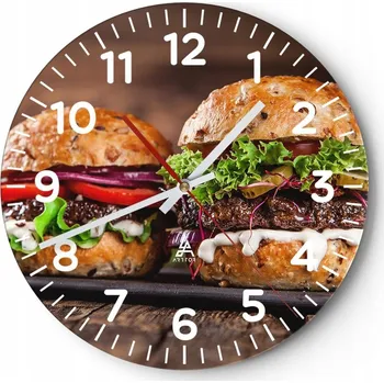 Hodiny Nástěnné hodiny do obýváku 40x40 Gastronomie Hodiny na skle Loft Tiché