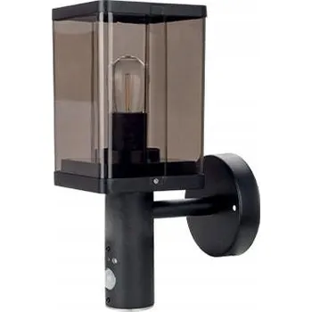 Venkovní osvětlení VENKOVNÍ FASÁDNÍ ZAHRADNÍ LAMPA NA ZEĎ SE SENZOREM SOUMRAKU DYMIONA 1xE27