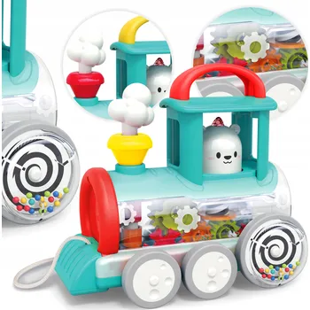 Vláček a vláčkodráha HOLA Kouzelná lokomotiva s vláček, tahací vláček pro tlačení