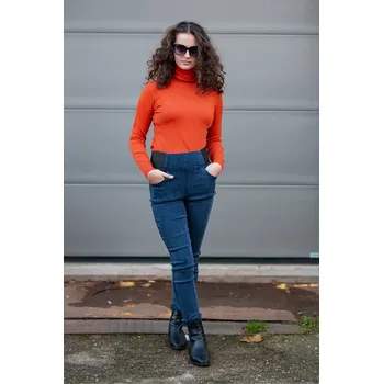 Dámské kalhoty Kalhoty džegíny X070 barva: modrá, velikost: L