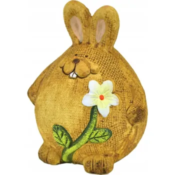 Velikonoční dekorace Zajíc keramický baculatý 11,5 cm