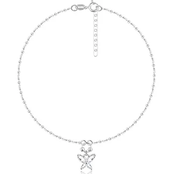 Náramek Náramek ze stříbra 925 - kubický zirkonový motýl, kuličky a válečky