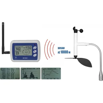Anemometr Navis Bezdrátový anemometr (měřič rychlosti a směru větru) s dlouhým dosahem WL12X-WSD