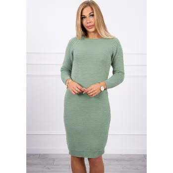 Dámské šaty Dámský pruhovaný svetr šaty tmavě mátové - K-Fashion, UNI i519_19174-U